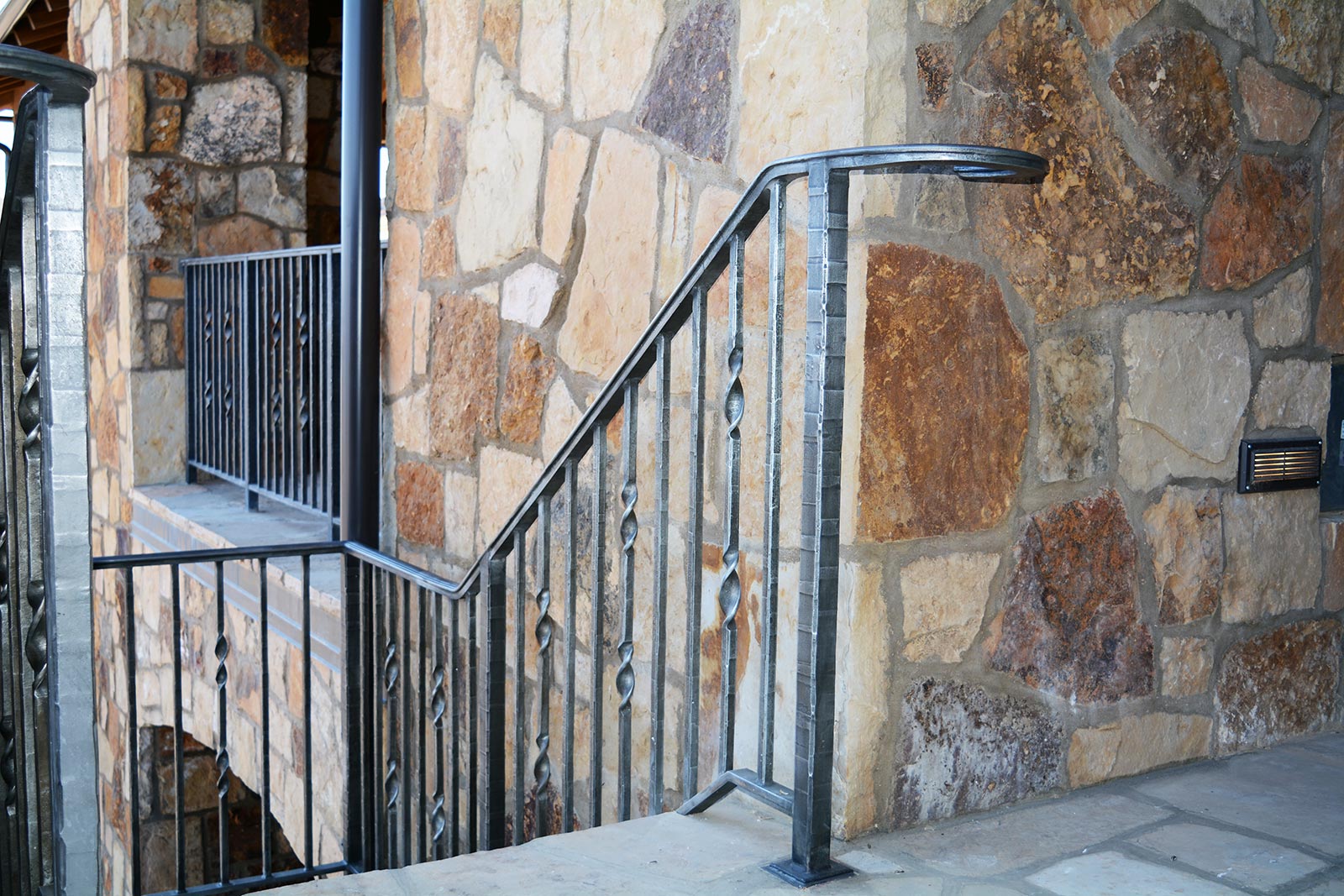 Exterior Stairs and Railing Handforged Steel Rails and Stairs